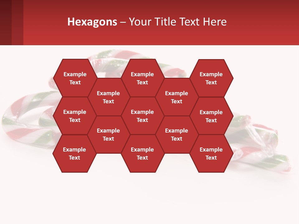 Candy Canes With Green And Red Stripes On A White Background PowerPoint Template