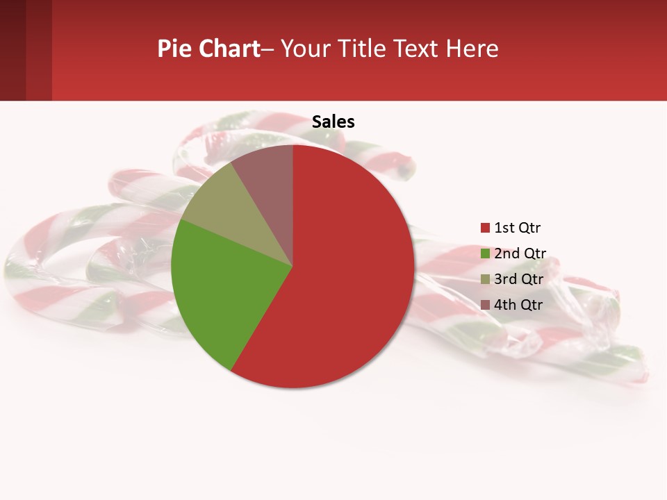 Candy Canes With Green And Red Stripes On A White Background PowerPoint Template