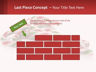 Candy Canes With Green And Red Stripes On A White Background PowerPoint Template