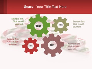 Candy Canes With Green And Red Stripes On A White Background PowerPoint Template