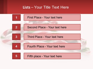 Candy Canes With Green And Red Stripes On A White Background PowerPoint Template