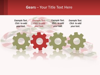 Candy Canes With Green And Red Stripes On A White Background PowerPoint Template