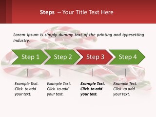Candy Canes With Green And Red Stripes On A White Background PowerPoint Template