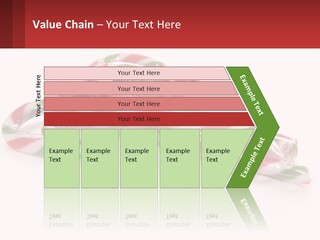 Candy Canes With Green And Red Stripes On A White Background PowerPoint Template