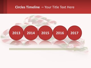 Candy Canes With Green And Red Stripes On A White Background PowerPoint Template