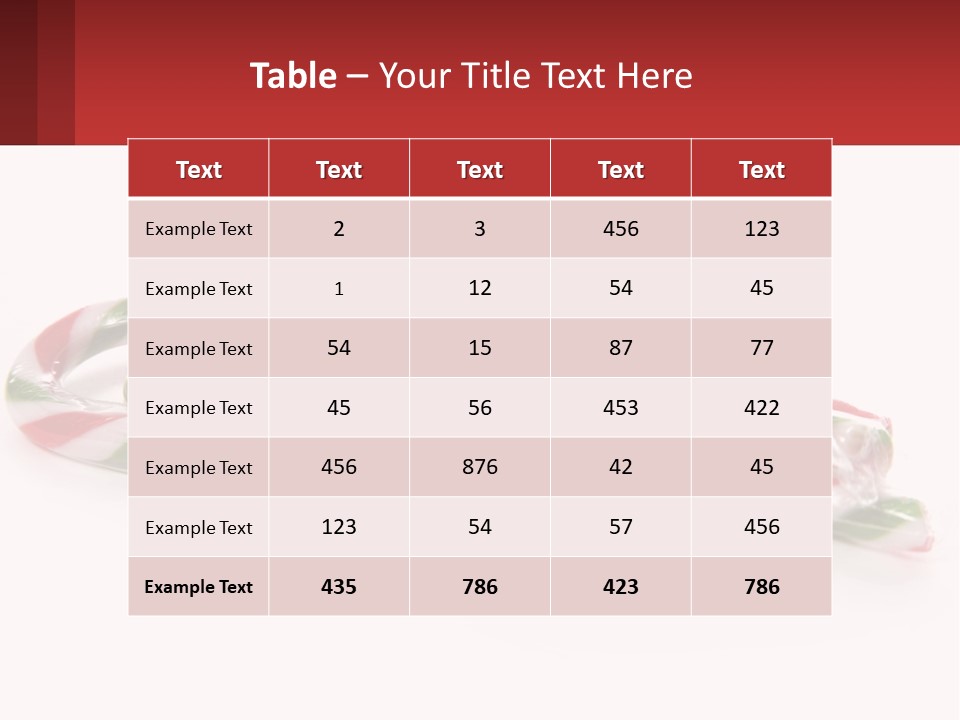 Candy Canes With Green And Red Stripes On A White Background PowerPoint Template