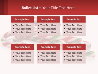 Candy Canes With Green And Red Stripes On A White Background PowerPoint Template