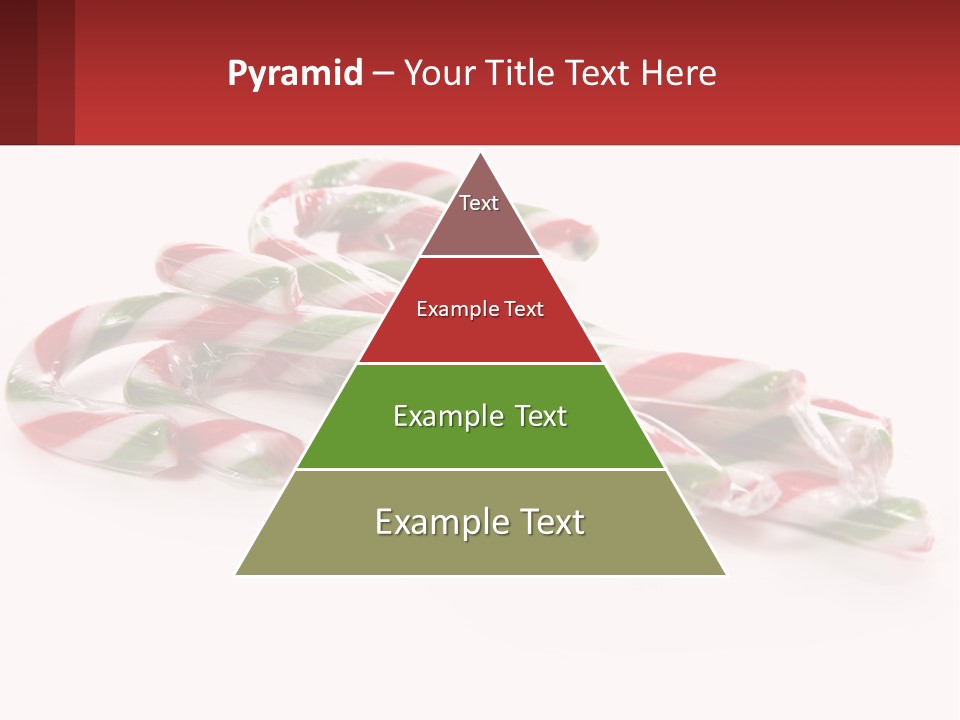 Candy Canes With Green And Red Stripes On A White Background PowerPoint Template