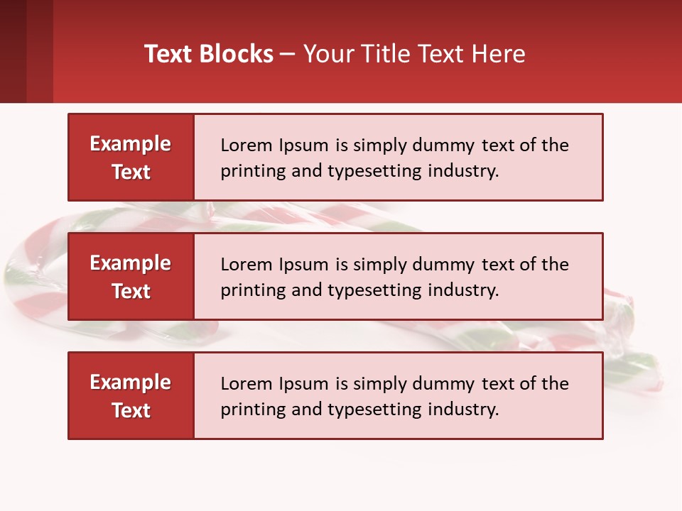 Candy Canes With Green And Red Stripes On A White Background PowerPoint Template