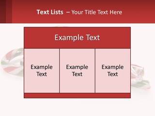 Candy Canes With Green And Red Stripes On A White Background PowerPoint Template