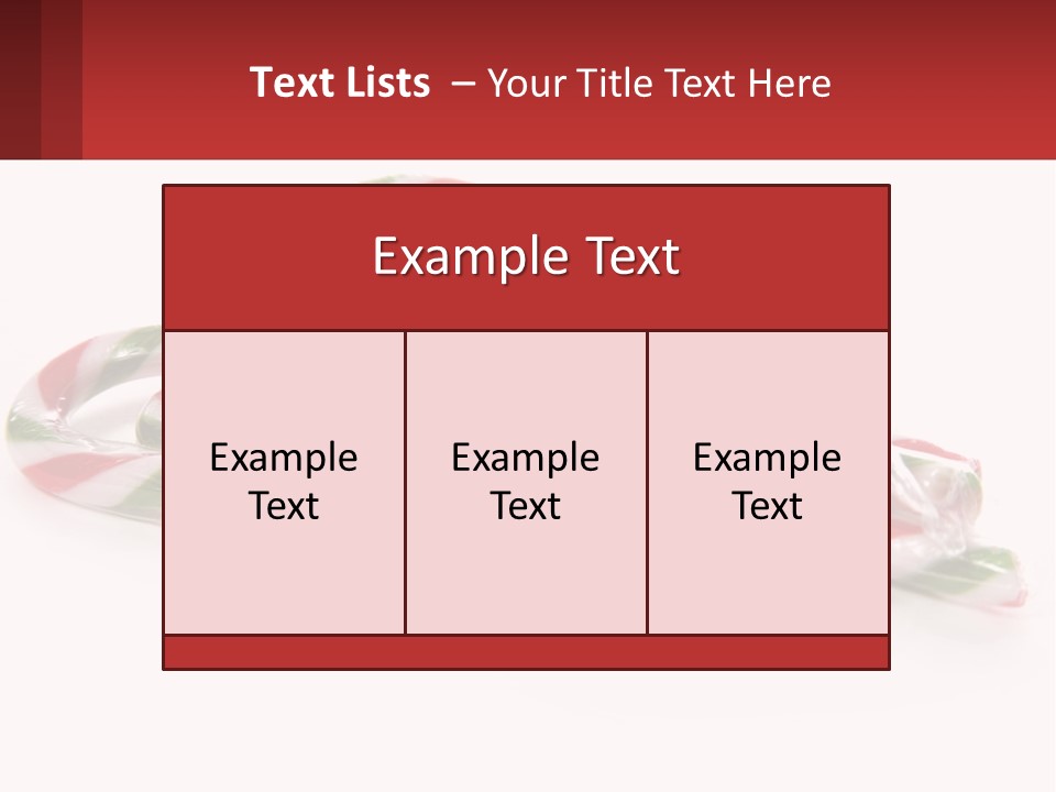 Candy Canes With Green And Red Stripes On A White Background PowerPoint Template