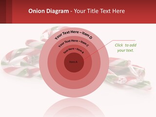 Candy Canes With Green And Red Stripes On A White Background PowerPoint Template