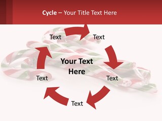 Candy Canes With Green And Red Stripes On A White Background PowerPoint Template