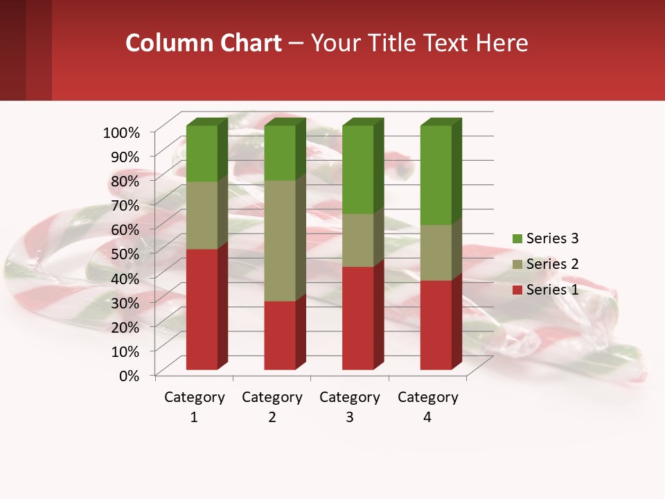 Candy Canes With Green And Red Stripes On A White Background PowerPoint Template