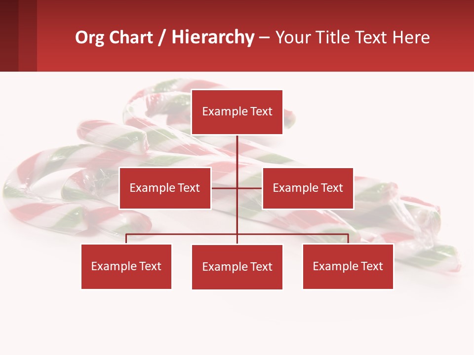 Candy Canes With Green And Red Stripes On A White Background PowerPoint Template