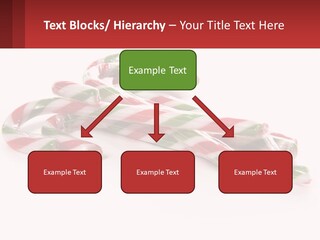 Candy Canes With Green And Red Stripes On A White Background PowerPoint Template