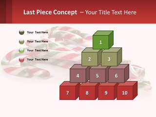 Candy Canes With Green And Red Stripes On A White Background PowerPoint Template