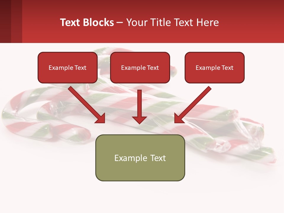Candy Canes With Green And Red Stripes On A White Background PowerPoint Template