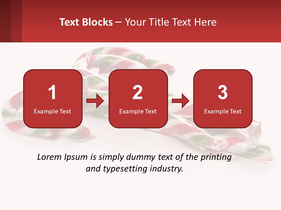 Candy Canes With Green And Red Stripes On A White Background PowerPoint Template