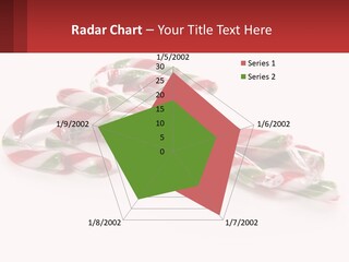 Candy Canes With Green And Red Stripes On A White Background PowerPoint Template