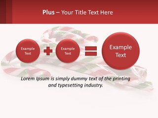 Candy Canes With Green And Red Stripes On A White Background PowerPoint Template