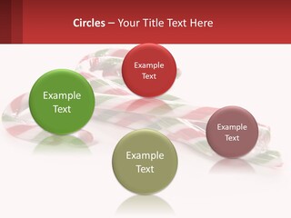 Candy Canes With Green And Red Stripes On A White Background PowerPoint Template