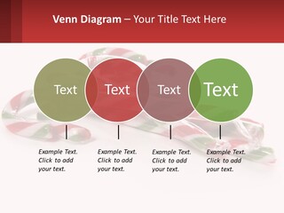 Candy Canes With Green And Red Stripes On A White Background PowerPoint Template