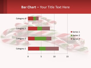 Candy Canes With Green And Red Stripes On A White Background PowerPoint Template