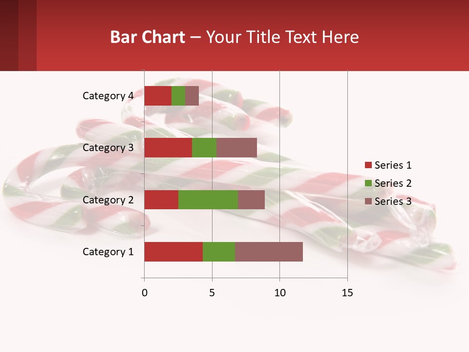 Candy Canes With Green And Red Stripes On A White Background PowerPoint Template