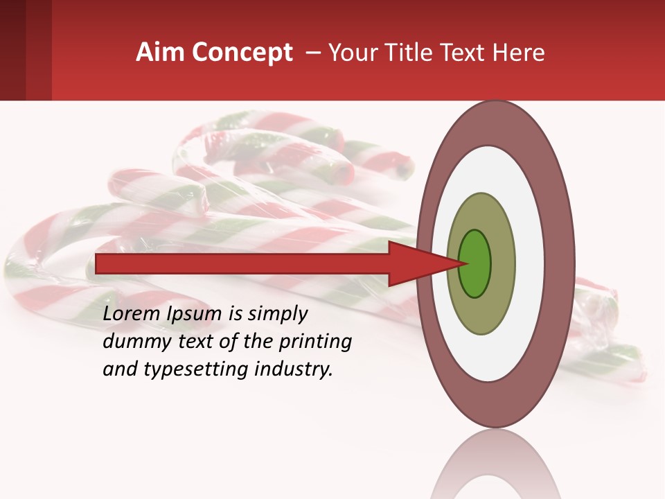 Candy Canes With Green And Red Stripes On A White Background PowerPoint Template