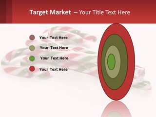 Candy Canes With Green And Red Stripes On A White Background PowerPoint Template