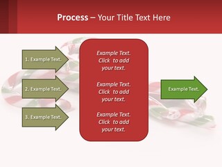 Candy Canes With Green And Red Stripes On A White Background PowerPoint Template