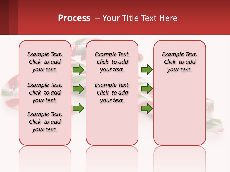 Candy Canes With Green And Red Stripes On A White Background PowerPoint Template