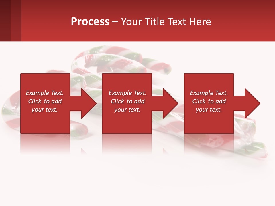 Candy Canes With Green And Red Stripes On A White Background PowerPoint Template