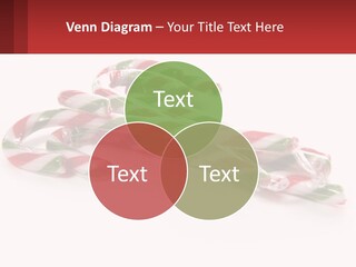 Candy Canes With Green And Red Stripes On A White Background PowerPoint Template