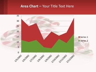 Candy Canes With Green And Red Stripes On A White Background PowerPoint Template
