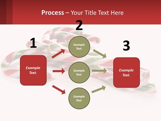 Candy Canes With Green And Red Stripes On A White Background PowerPoint Template