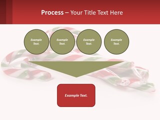 Candy Canes With Green And Red Stripes On A White Background PowerPoint Template