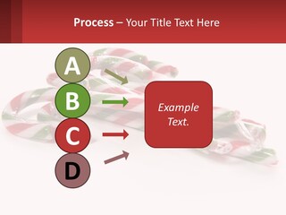 Candy Canes With Green And Red Stripes On A White Background PowerPoint Template