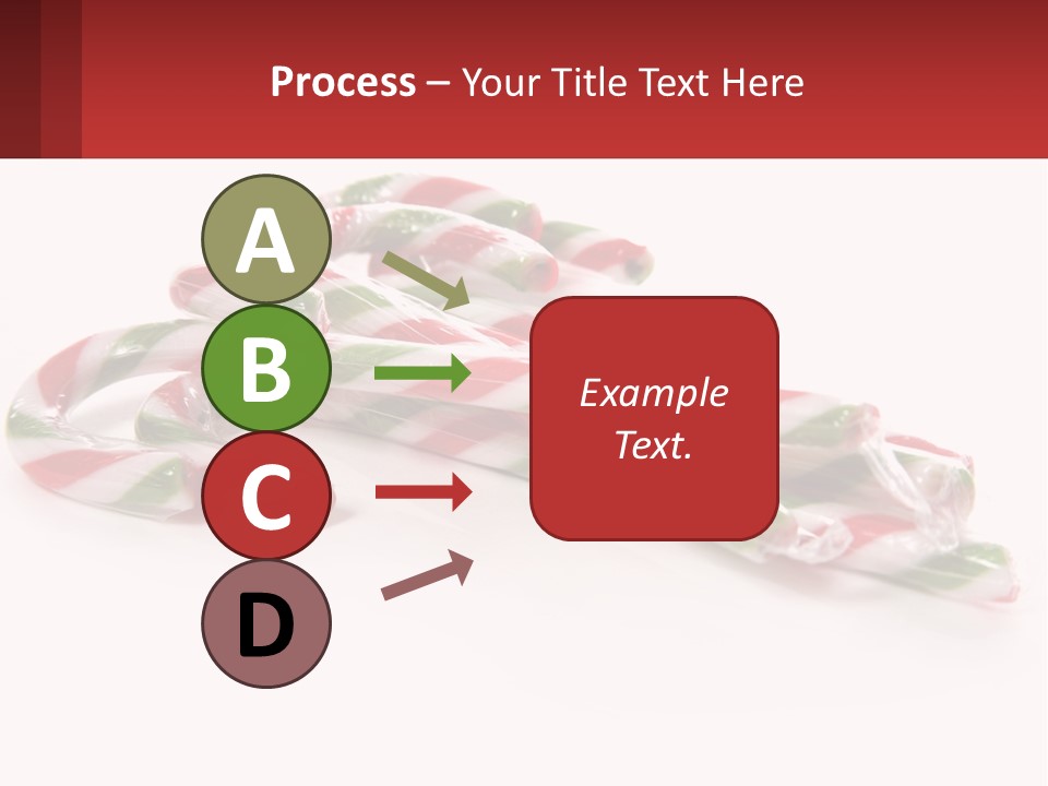 Candy Canes With Green And Red Stripes On A White Background PowerPoint Template