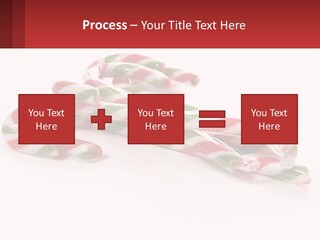 Candy Canes With Green And Red Stripes On A White Background PowerPoint Template
