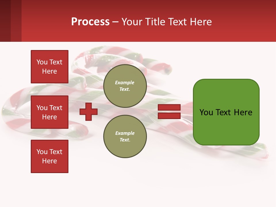 Candy Canes With Green And Red Stripes On A White Background PowerPoint Template