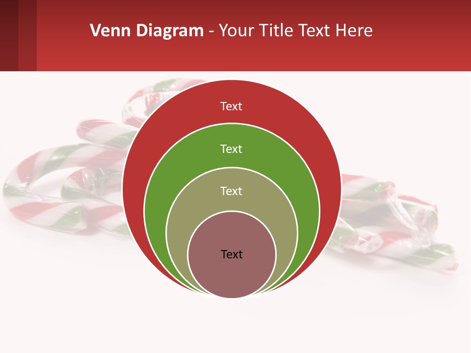 Candy Canes With Green And Red Stripes On A White Background PowerPoint Template