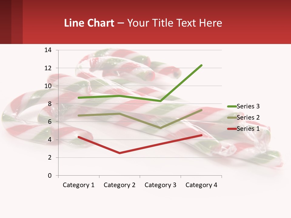 Candy Canes With Green And Red Stripes On A White Background PowerPoint Template