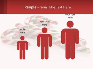 Candy Canes With Green And Red Stripes On A White Background PowerPoint Template
