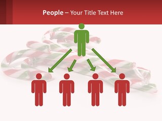 Candy Canes With Green And Red Stripes On A White Background PowerPoint Template