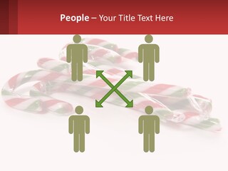Candy Canes With Green And Red Stripes On A White Background PowerPoint Template