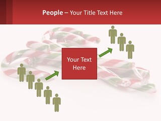 Candy Canes With Green And Red Stripes On A White Background PowerPoint Template