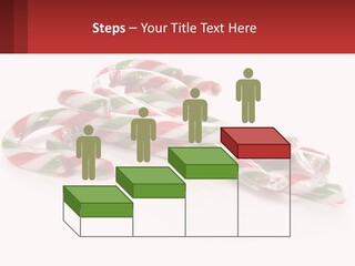 Candy Canes With Green And Red Stripes On A White Background PowerPoint Template