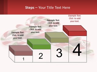 Candy Canes With Green And Red Stripes On A White Background PowerPoint Template